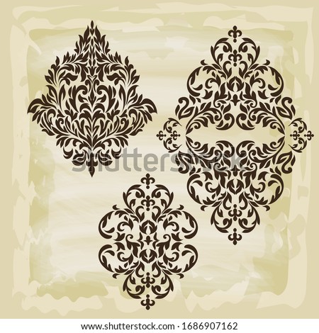 Vector Damask Ornament  - Stock Illustration.
