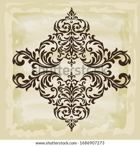 Vector Damask Ornament  - Stock Illustration.