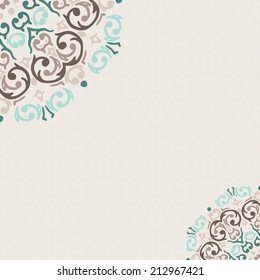 Vector damask ornamental corner frame with a place for your text