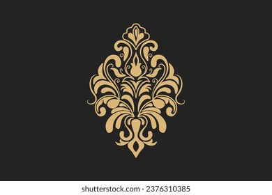 Vector of damask ornamental elements. elegant floral abstract elements for design vintage editable background vector image