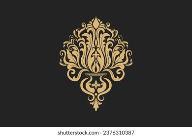 Vector of damask ornamental elements. elegant floral abstract elements for design vintage editable background vector image