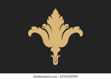 Vector of damask ornamental elements. elegant floral abstract elements for design vintage editable background vector image