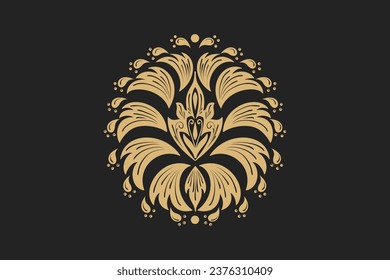 Vector of damask ornamental elements. elegant floral abstract elements for design vintage editable background vector image