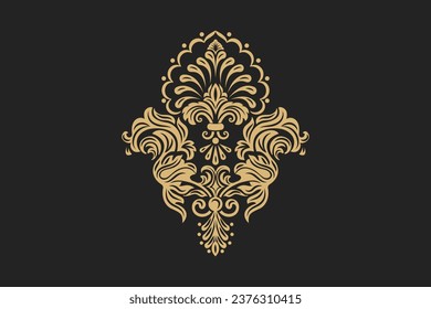 Vector of damask ornamental elements. elegant floral abstract elements for design vintage editable background vector image