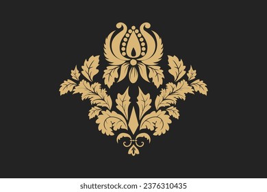 Vector of damask ornamental elements. elegant floral abstract elements for design vintage editable background vector image