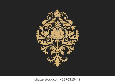 Vector of damask ornamental elements. elegant floral abstract elements for design vintage editable background vector image