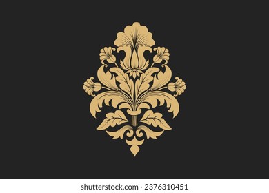 Vector of damask ornamental elements. elegant floral abstract elements for design vintage editable background vector image