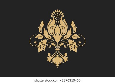 Vector of damask ornamental elements. elegant floral abstract elements for design vintage editable background vector image