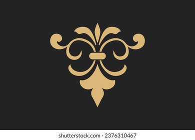 Vector of damask ornamental elements. elegant floral abstract elements for design vintage editable background vector image