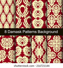 Vector damask  pattern background
