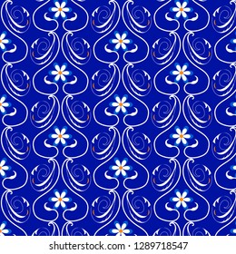 Vector damask  pattern background. Classical luxury old fashioned damask ornament, royal victorian seamless texture.