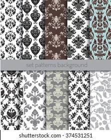 vector damask pattern background, swatches included in file, for your convenient use.