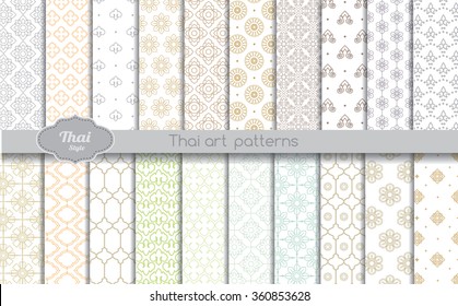 vector damask  pattern background. thai style, swatches included in file, for your convenient use.