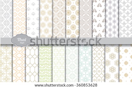 vector damask  pattern background. thai style, swatches included in file, for your convenient use.