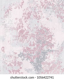 Vector damask pattern element. Classical luxury old fashioned ornament grunge background. Royal Victorian texture for wallpapers, textile, fabric, wrapping. Exquisite floral baroque templates