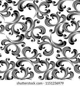 Vector damask pattern element.Ornament engraving border floral retro pattern antique style acanthus foliage swirl decorative design element filigree calligraphy. 