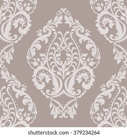 Vector Damask Pattern ornament Imperial style. Ornate floral element for fabric, textile, design, wedding invitations, greeting cards, wallpaper. Oyster pink color