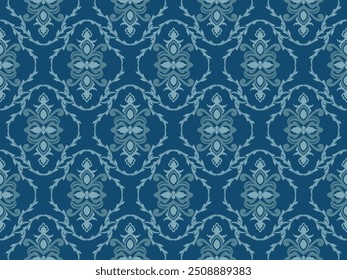 Vector damask pattern Wallpaper in the style of Baroque. Seamless vector background. Colored floral ornament. Graphic pattern for fabric, wallpaper, packaging. Ornate Damask flower ornament