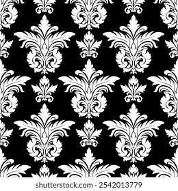 Patrón de damasco de Vector, adorno de damasco para Fondos de pantalla, textil, embalaje.