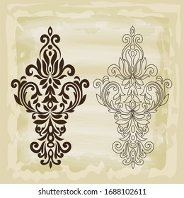 vector damask patterns for greeting cards and wedding invitations