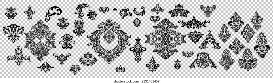 vector damask patterns for greeting cards and wedding invitations.