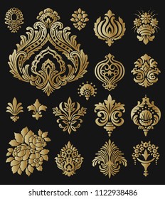 Vector Damask Patterns : Set 