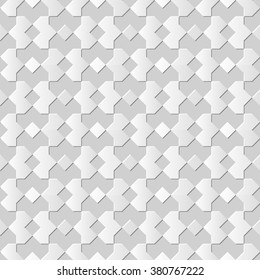 Vector damask seamless 3D paper art pattern background 039 Check Geometry

