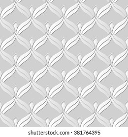 Vector damask seamless 3D paper art pattern background 108 Scale Cross
