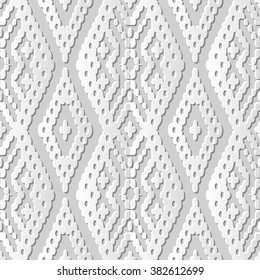 Vector damask seamless 3D paper art pattern background 258 Aboriginal Cross Check
