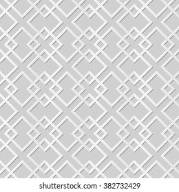 Vector damask seamless 3D paper art pattern background 277 Square Cross Check
