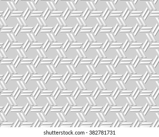 Vector damask seamless 3D paper art pattern background 292 Cross Polygon Geometry
