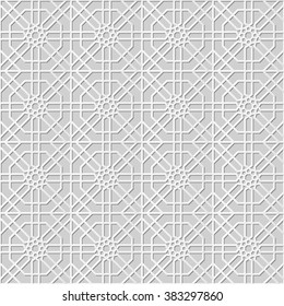 Vector damask seamless 3D paper art pattern background 306 Octagon Square Cross
 svg