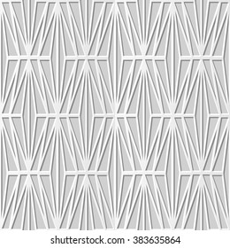 Vector damask seamless 3D paper art pattern background 327 Diamond Check Cross
