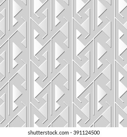 Vector damask seamless 3D paper art pattern background 366 Sawtooth Triangle Geometry
