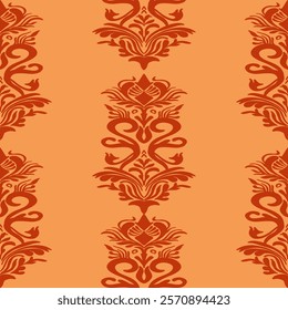 Vector damask seamless background. Classical luxury old fashioned damask ornament, victorian seamless texture for wallpapers, textile, wrapping. Exquisite floral baroque template.