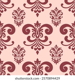 Vector damask seamless background. Classical luxury old fashioned damask ornament, victorian seamless texture for wallpapers, textile, wrapping. Exquisite floral baroque template.