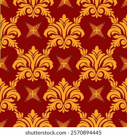 Vector damask seamless background. Classical luxury old fashioned damask ornament, victorian seamless texture for wallpapers, textile, wrapping. Exquisite floral baroque template.