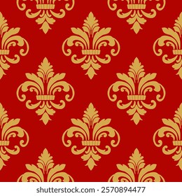 Vector damask seamless background. Classical luxury old fashioned damask ornament, victorian seamless texture for wallpapers, textile, wrapping. Exquisite floral baroque template.