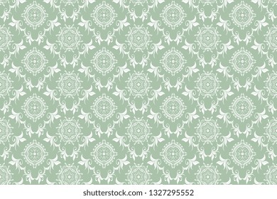 Vector damask seamless ornament on background. Floral ornament on background. Elegant texture for wallpapers and backgrounds. Wallpaper pattern. Vector illustration