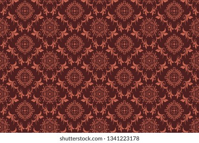 Vector damask seamless ornament on background. Floral ornament on background. Elegant texture for wallpapers and backgrounds. Wallpaper pattern. Vector illustration