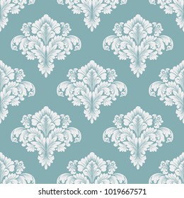 Vector damask seamless pattern background. Classical luxury old fashioned damask ornament, royal victorian seamless texture for wallpapers, textile, wrapping. Exquisite floral baroque template.