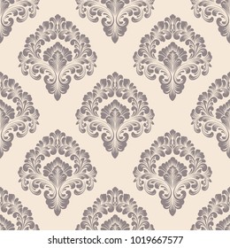 Vector damask seamless pattern background. Classical luxury old fashioned damask ornament, royal victorian seamless texture for wallpapers, textile, wrapping. Exquisite floral baroque template.