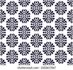 Vector damask seamless pattern background spiral curve round cross flower