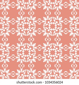 Vector damask seamless pattern background curve square cross round leaf shape chain