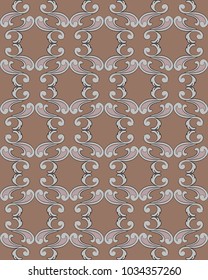 Vector damask seamless pattern background spiral curve cross feather frame