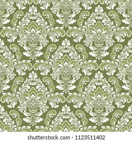 Vector damask seamless pattern background. Classical luxury old fashioned damask ornament, royal victorian seamless texture for wallpapers, textile, wrapping. Exquisite floral baroque template