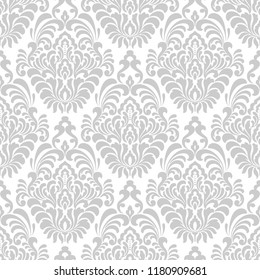 Vector damask seamless pattern background. Classical luxury old fashioned damask ornament, royal victorian seamless texture for wallpapers, textile, wrapping. Exquisite floral baroque template
