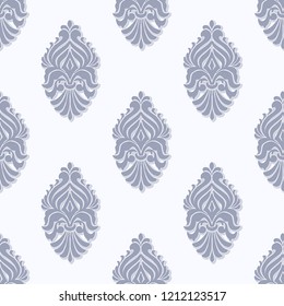 Vector damask seamless pattern background. Classical luxury old fashioned damask ornament, royal victorian seamless texture for wallpapers, textile, wrapping. Exquisite floral baroque template