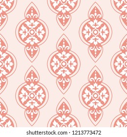 Vector damask seamless pattern background. Classical luxury old fashioned damask ornament, royal victorian seamless texture for wallpapers, textile, wrapping. Exquisite floral baroque template