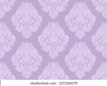 Vector damask seamless pattern background. Classical luxury old fashioned damask ornament, royal victorian seamless texture for wallpapers, textile, wrapping. Exquisite floral baroque template